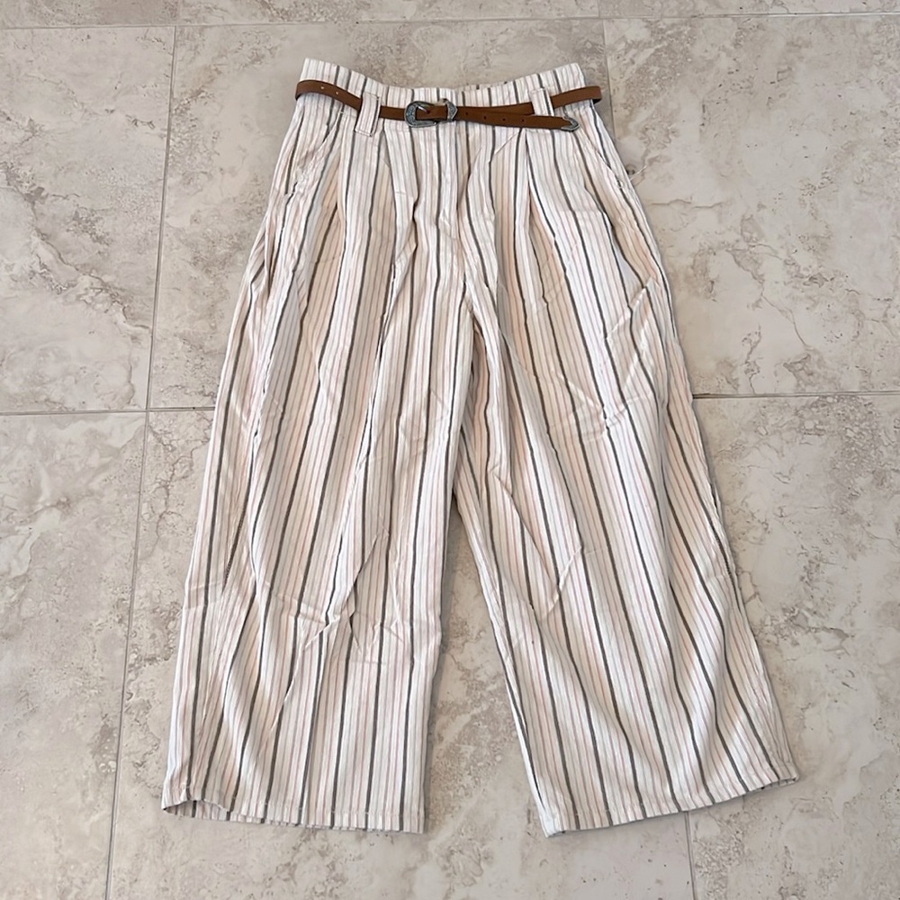 Urban outfitters striped corduroy pleated pants